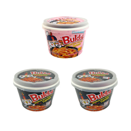 Samyang Pack of 3 Bowls Buldak Topokki Rice Cake Chicken Flavor Spicy Tteokbokki