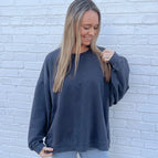 Oversized Boxy Crew / Vintage Navy / S