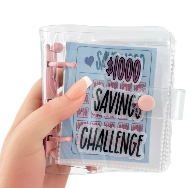 Saving Challenge Book $1000, 3 Ring Binder Clear Cover Money Saving Binder Book