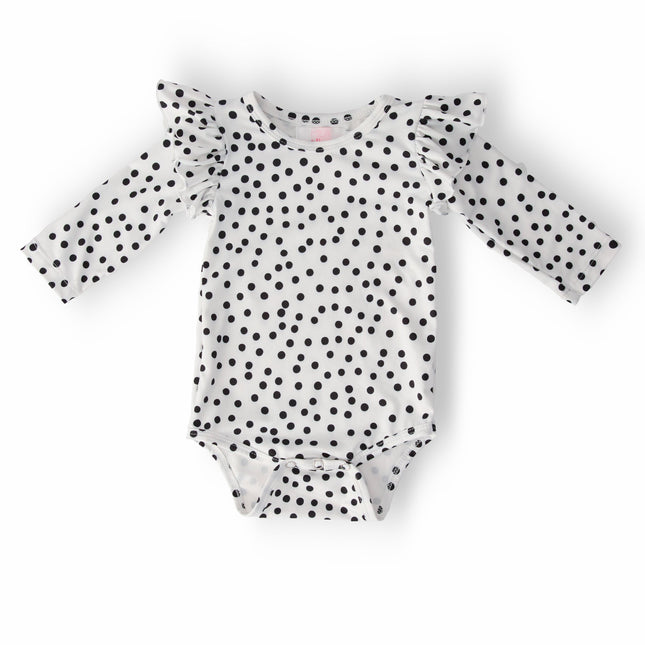 Scattered Dot L/S Flutter Bodysuit - Dashing Nova