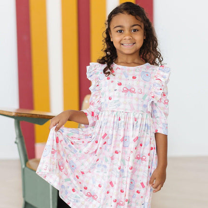 School Days 3/4 Ruffle Twirl Dress - Dashing Nova