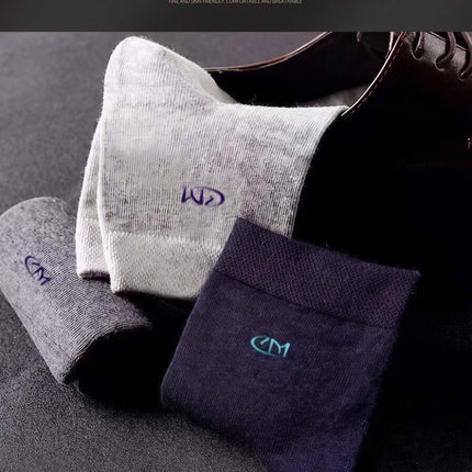 Seamless Toe Dress Socks, 5 Pairs Cotton Blend Unisex Size 7-12