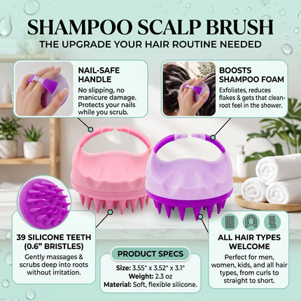 Shampoo Scalp Scrubber Brush Silicone Shower Massager for Hair Care
