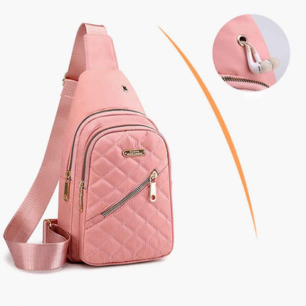 Women's Shoulder Sling Bag - Nylon Adjustable Strap Crossbody Purse