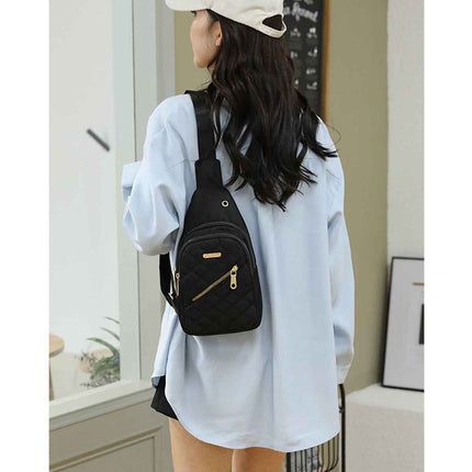 Women's Shoulder Sling Bag - Nylon Adjustable Strap Crossbody Purse