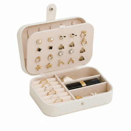 Small Jewelry Organizer Box Travel Case for Rings and Earrings