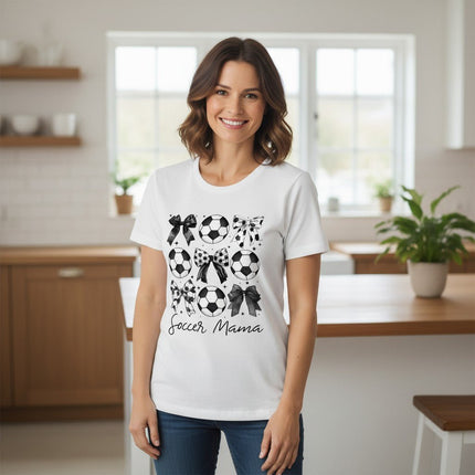 Soccer Mama Graphic T-Shirt 100% Ring Spun Cotton Women's Casual Tee