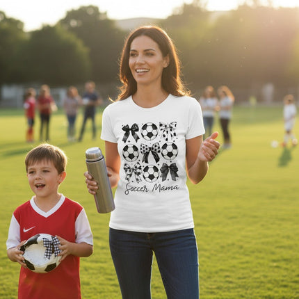 Soccer Mama Graphic T-Shirt 100% Ring Spun Cotton Women's Casual Tee