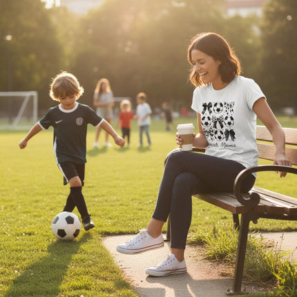 Soccer Mama Graphic T-Shirt 100% Ring Spun Cotton Women's Casual Tee