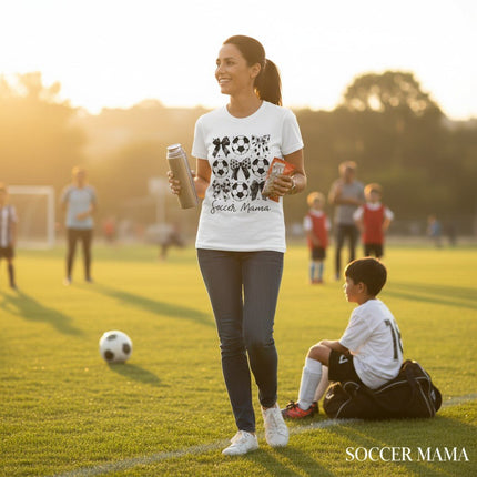Soccer Mama Graphic T-Shirt 100% Ring Spun Cotton Women's Casual Tee
