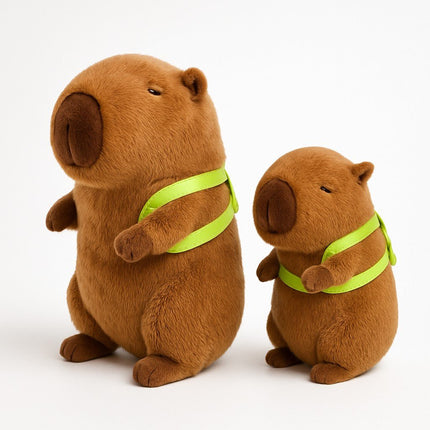 Soft Capybara Plush Toy with Turtle Backpack – Kid - Friendly Gift