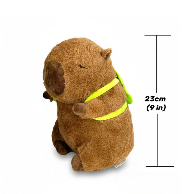 Soft Capybara Plush Toy with Turtle Backpack – Kid - Friendly Gift