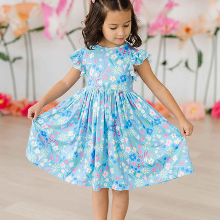 Springtime Splendor Flutter Sleeve Twirl Dress