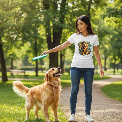 Stay Golden Retriever Graphic T-Shirt Cotton Women Casual Dog Lover Wear