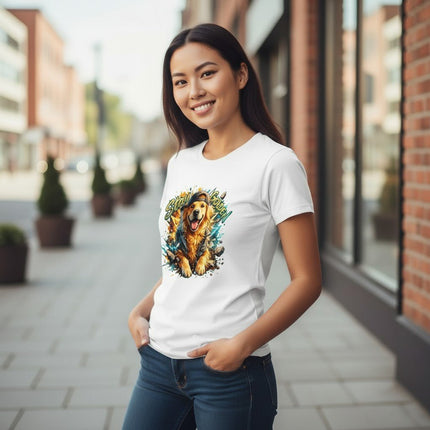 Stay Golden Retriever Graphic T-Shirt Cotton Women Casual Dog Lover Wear