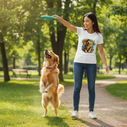 Stay Golden Retriever Graphic T-Shirt Cotton Women Casual Dog Lover Wear