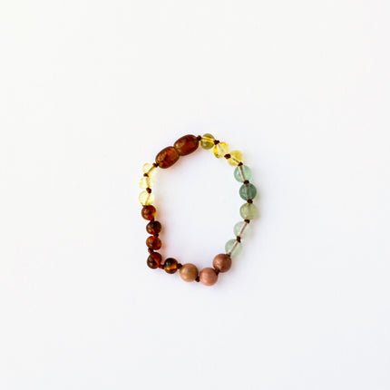 Raw Baltic Sea Amber + Stone Rainbow || Anklet • Bracelet