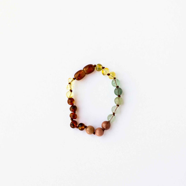 Raw Baltic Sea Amber + Stone Rainbow || Anklet • Bracelet