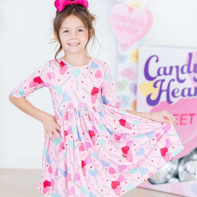 Sucker for You 3/4 Sleeve Pocket Twirl Dress - Dashing Nova