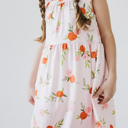Tangerine Ruffle Cross Back Dress - Dashing Nova