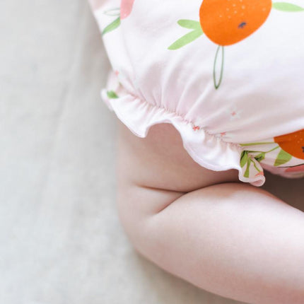 Tangerine Ruffle Cross Back Romper - Dashing Nova