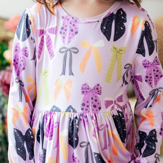 Tied with a Boo Lavender L/S Pocket Twirl Dress - Dashing Nova