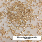 100pcs[5A zircon rhombus flat bottom] 1.5 * 3 light champagne