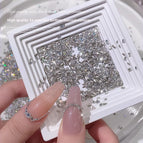 100pcs[5A mixed zircon flat bottom] white
