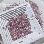 100pcs[5A mixed zircon flat bottom] pink.