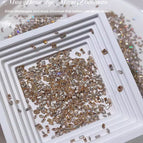 100pcs[5A mixed zircon flat bottom] champagne color
