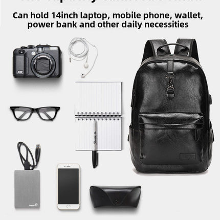 Boutique Men's Backpack Fashion Business Fan Large Capacity Soft Leather Backpack Travel Men's Short-haul School Bag MB21080302
