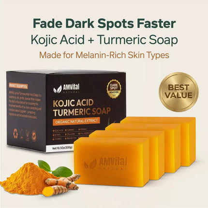 AMVital Turmeric Kojic Acid Soap Bar for Dark Spots & Uneven Tone - Dashing Nova