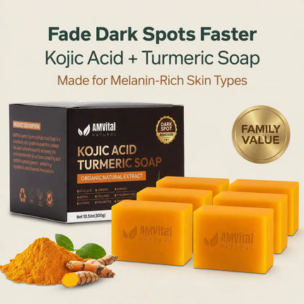 AMVital Turmeric Kojic Acid Soap Bar for Dark Spots & Uneven Tone - Dashing Nova