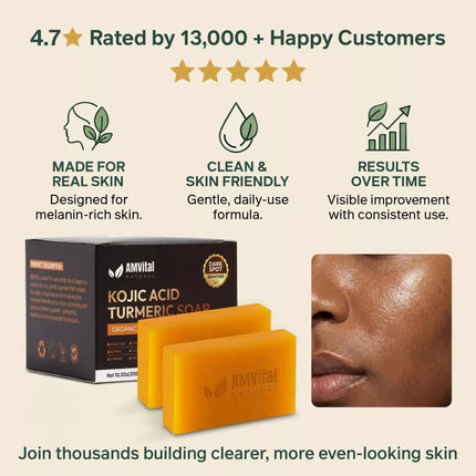 AMVital Turmeric Kojic Acid Soap Bar for Dark Spots & Uneven Tone - Dashing Nova