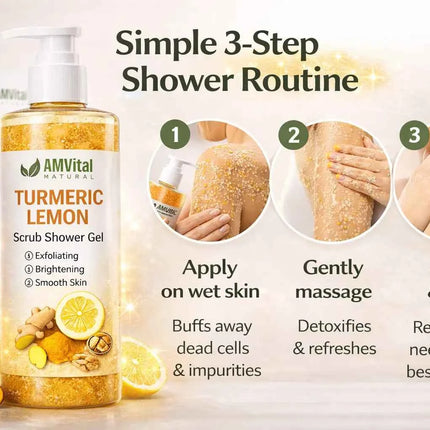 AMVital Turmeric Lemon Scrub Shower Gel