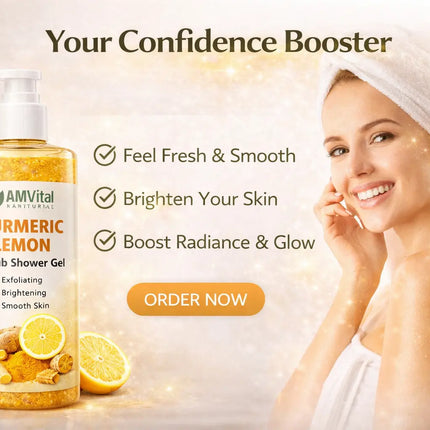AMVital Turmeric Lemon Scrub Shower Gel - Dashing Nova