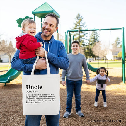 Uncle Definition Canvas Tote Bag, Funny Family Gift Shopper