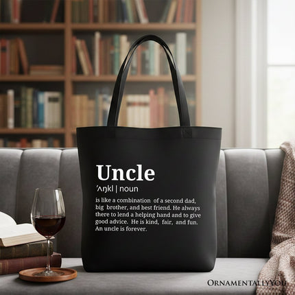 Uncle Definition Canvas Tote Bag, Funny Family Gift Shopper