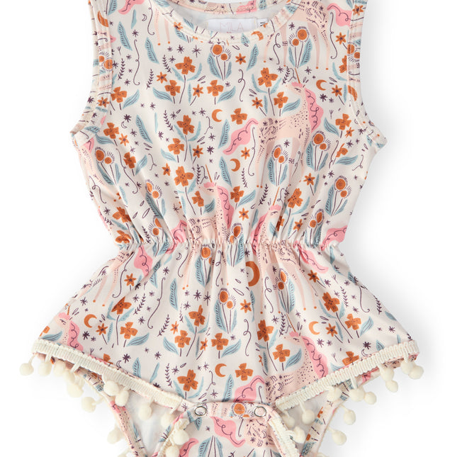 Unicorn Soiree Pom Pom Romper - Dashing Nova