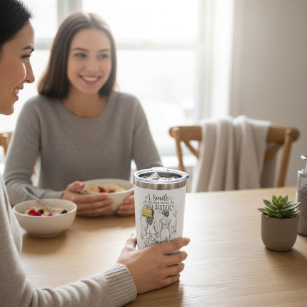 Unique Sister Gift 20oz Insulated Stainless Steel Travel Tumbler
