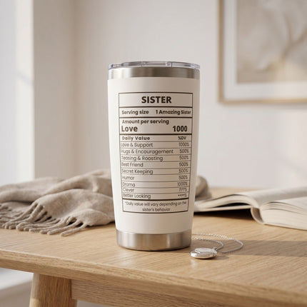 Unique Sister Gift 20oz Insulated Stainless Steel Travel Tumbler