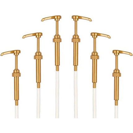 Universal Gold Syrup Pump Compatible with 750ml Torani DaVinci and Jordans Bottles