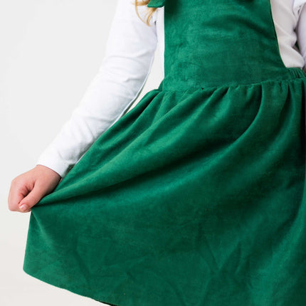 Evergreen Faux Suede Pinafore