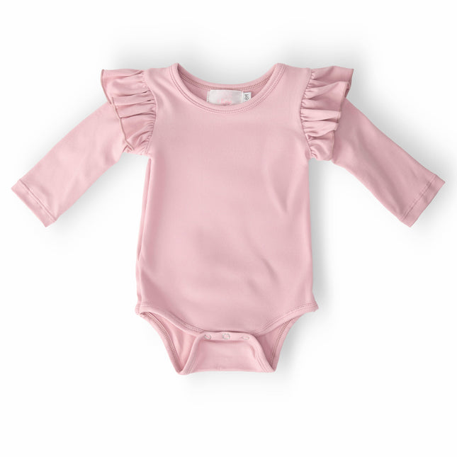 Vintage Pink L/S Flutter Bodysuit - Dashing Nova