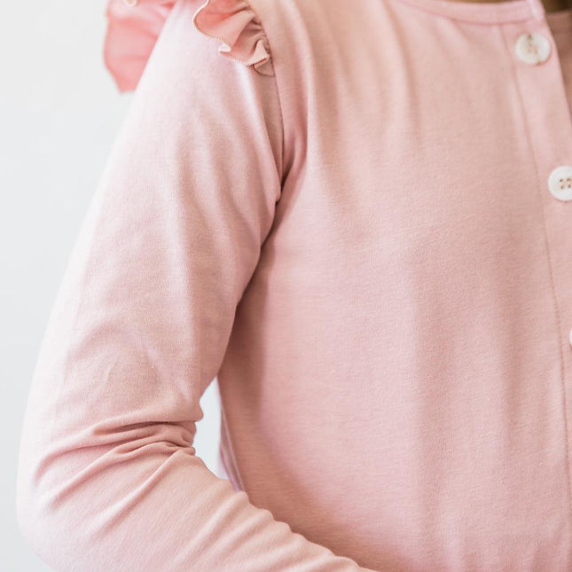 Vintage Pink Ruffle Cardigan - Dashing Nova