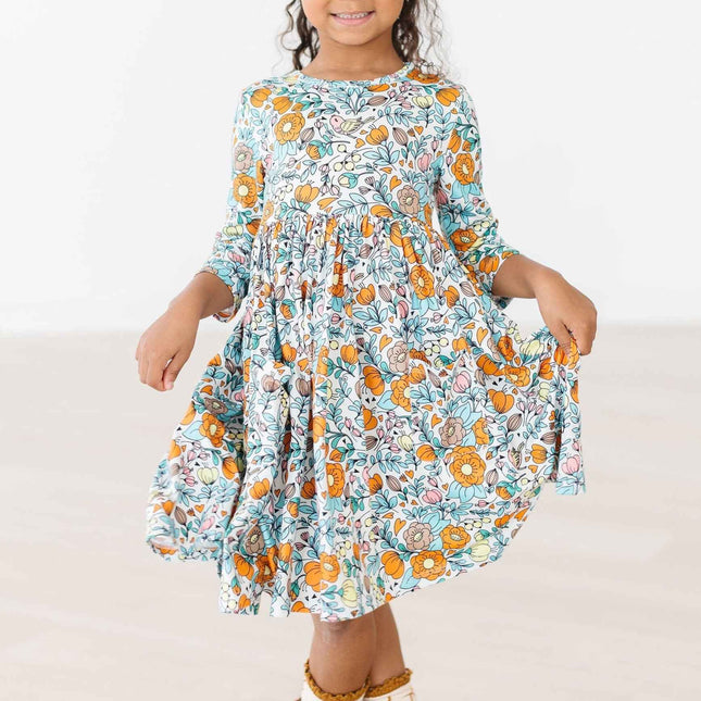 Vintage Vibes 3/4 Pocket Twirl Dress