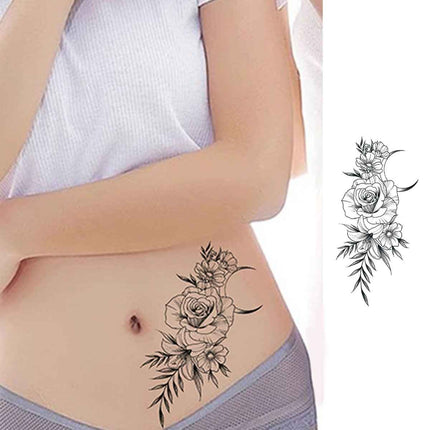 Floral Temporary Tattoos – 5 Waterproof Flower Tattoo Sheets