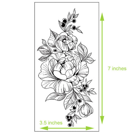 Floral Temporary Tattoos – 5 Waterproof Flower Tattoo Sheets