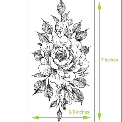 Floral Temporary Tattoos – 5 Waterproof Flower Tattoo Sheets