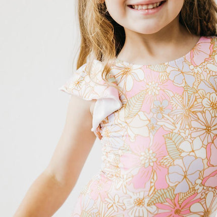What's Up Buttercup S/S Flutter Sleeve Leotard - Dashing Nova